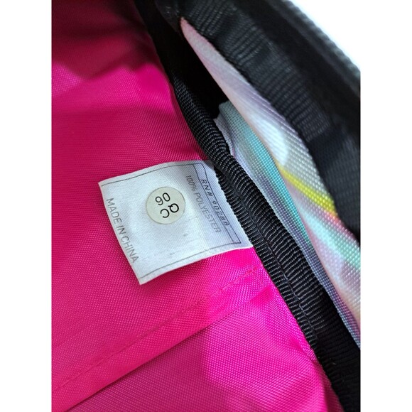 Adidas Rainbow School Backpack Striped Black Purple Pink Bag Multicolor - Picture 8 of 8